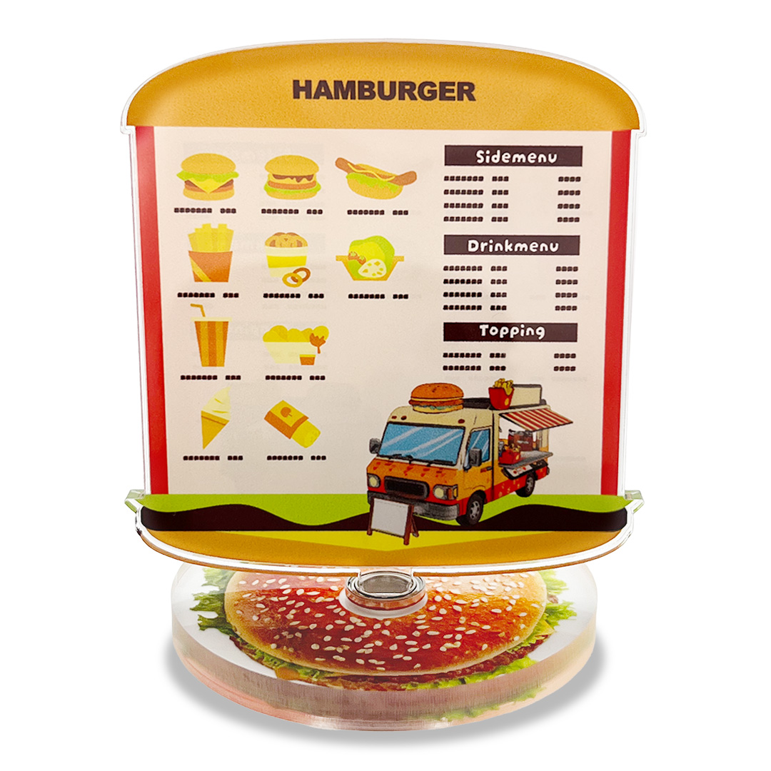 オリジナル くるくる回転アクリルスタンド
1段タイプ/店舗備品系
オリジナルグッズ OEM制作サンプル