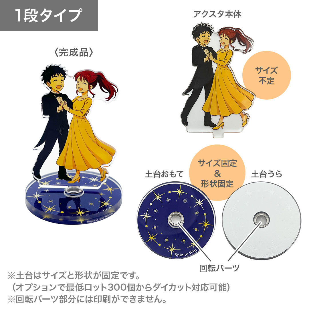 オリジナル くるくる回転アクリルスタンド 1段タイプ仕様