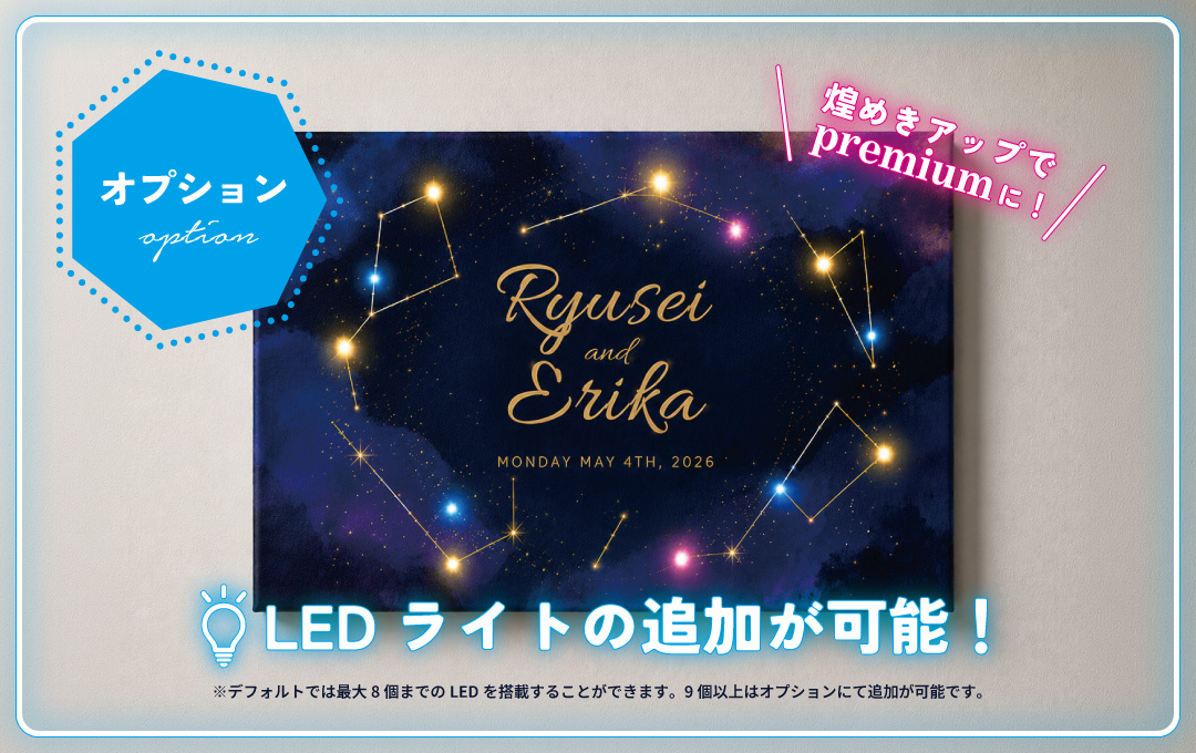【オプション】LEDライトの追加対応も可能です|オリジナル LEDアートボード(キャンバスアート)の詳細と制作依頼のページ