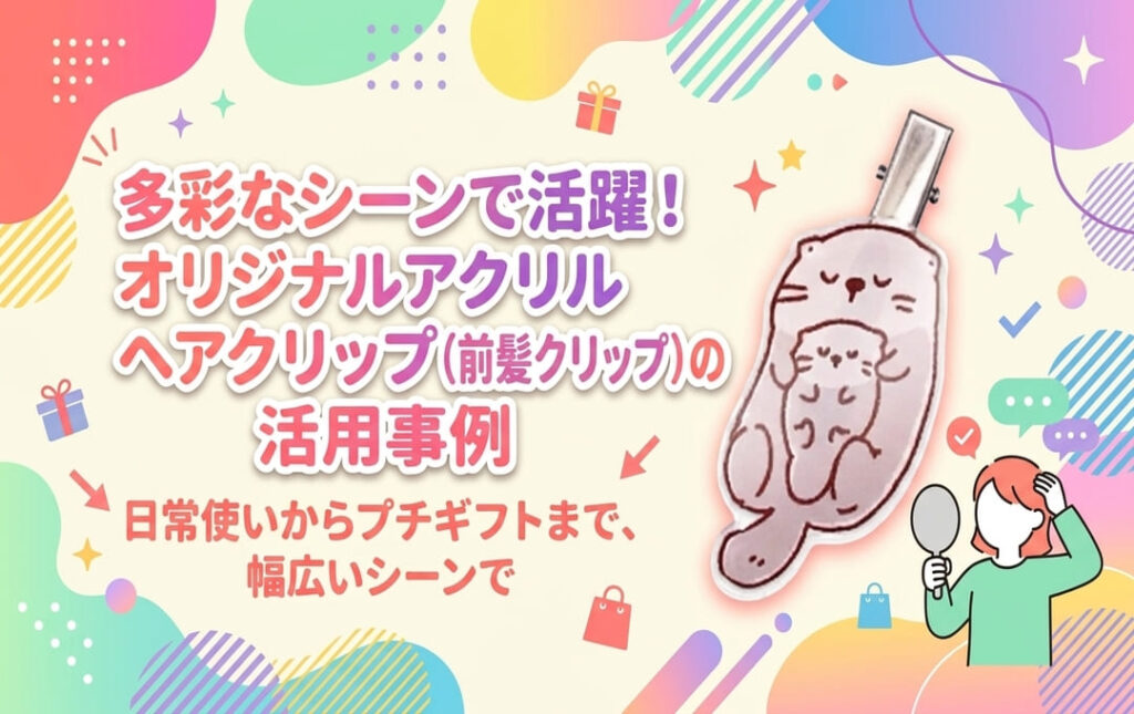 多彩なシーンで活躍!オリジナルアクリルヘアクリップ(前髪クリップ)の活用事例
